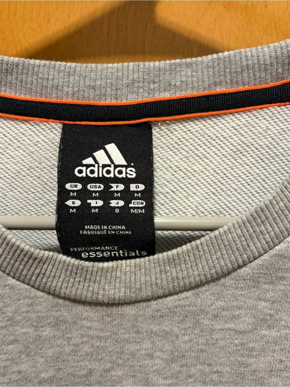Adidas Men’s Grey Crewneck Sweatshirt with Black Stripes M